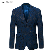 Chaqueta de solapa con muescas para hombre, Blazer con estampado bronceado, traje de un solo pecho, Club de DJ, fiesta, cantante de escenario, novedad de 2019 2024 - compra barato