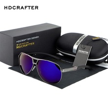 Hdcrafter-óculos de sol polarizado, masculino, marca de designer, luxuoso, vintage 2024 - compre barato