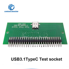 Tomada teste usb 3.1 tipo c 10 peças, cabo de dados 3.1 fêmea pcb teste placa com pino sola 0.8mm 2024 - compre barato