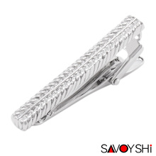 SAVOYSHI high quality laser engraving tie clip fashion style silver color men's business tie pin Free Delivery 2024 - buy cheap