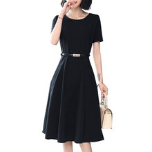 Women Office Dress Elegant Summer 2019 New Fashion Ladies Knee Length Vintage Party Dresses Vestidos Black Dress Plus Size HJ294 2024 - buy cheap