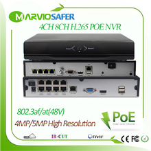 H.265 5M 4ch 8 channels POE NVR CCTV IP Camera Network Video Recorder HDMI VGA 802.3af/at Standard POE Compatible H.264 2024 - buy cheap