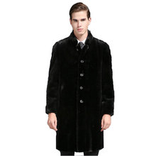 Alta imitação de pele de água masculina de couro longo completo falso casaco de pele do falso europa tamanho grande jaqueta tamanho S-4XL 5xl 6xl 2024 - compre barato