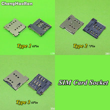 ChengHaoRan 2 pcs 6pin/Tomada 7pin Push Micro SIM Bandeja Cartão Titular Slot do Conector de Substituição 2024 - compre barato