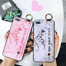FASHION Case Skin FOR APPLE IPHONE X 7 8 PLUS 6 6S PLUS YOU AND ME LOVE HEART Cover Cases WITH WRISTBAND KICKSTAND FUNDA COQUE 2024 - buy cheap