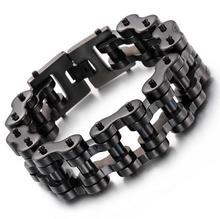 22mm Heavy Mens Black Bike Chain Bracelet Boys Punk 316L Stainless Steel Biker Motor Motorcycle Link Bracelets Bangle Jewelry 2024 - buy cheap