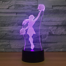 Cheerleader Girls 3D Lamp Cool Night Light 7 Colors Visual Sleeping Desk LED Lamp Home Decor Fixture Novelty Team Match Gifts 2024 - buy cheap