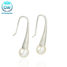 Pendiente de plata esterlina ganchos agua dulce blanco pendiente con tachuela de perlas para mujeres regalos de fiesta de boda marca GW joyas Er1004 2024 - compra barato