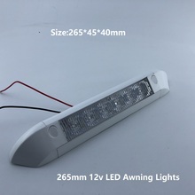Luz de led para acampamento, 265mm, 12v, à prova d'água, para trailer, 6000k, barra/parede, caminhonete resistente 2024 - compre barato