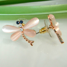 Navachi Dragonfly Opal  Yellow GP Crystal Ear Stud Earrings SMT1246 2024 - buy cheap