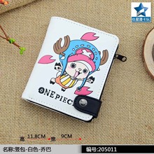 Anime Pirate King PU Short White Zero Wallet/Coin Purse with Interior Zipper Pocket Printed with Chopper 2024 - buy cheap