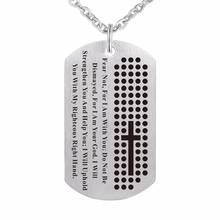 ZMZY Dog Tag Cross Necklace & Pendant 316L Stainless Steel Chain Black Bible Verse Christian Jewelry For Men 2024 - buy cheap