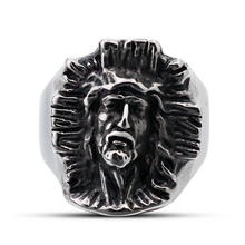 Vintage Male ring Titanium Stainless Steel Christ Jesus Piece Cross Rings Jesus head Finger ring for men male Anel masculino 2024 - buy cheap