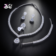 Be 8 Sparking Luxury Bridal Wedding Jewelry Sets AAA Cubic Zircon 4pcs Jewelry Set for Women Fashion Jewelry Dinner Party S158 2024 - buy cheap