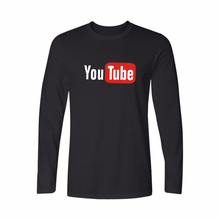Футболка с принтом Youtube для мужчин и женщин, хлопковая футболка с надписью You Tube, футболка для мужчин, harajuku, футболки с длинными рукавами, топы, роскошная брендовая одежда 2024 - купить недорого
