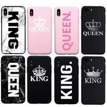 Новый брендовый мягкий чехол Crown King Queen для iphone 7 Pus 8 Plus 6 Plus 6s Plus X XS MAX XR Funda Coque 5S SE, чехол для телефона 2024 - купить недорого