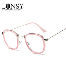 LONSY 2016 Vintage Brand Design Men Women Glasses Frame Round Eyeglasses Optical Frame Retro Oculos De Grau Femininos Gafas 2024 - buy cheap