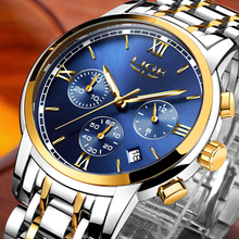 2019 lige novos relógios masculinos marca de luxo cronógrafo masculino relógios esportivos à prova dwaterproof água aço completo relógio de quartzo masculino 2024 - compre barato