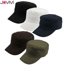 Jovivi-Gorra plana de estilo militar, sombrero ajustable del ejército, Cadet Corps, gorra de béisbol lisa, sombreros para hombres y mujeres 2024 - compra barato