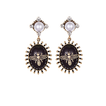 2019 Bee crystal earrings party jewelry accessories cute pearl statement Vintage Black insect Resin Drop earrings for women 2024 - buy cheap