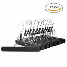 Jetdio Wooden Solid Hangers, Non Slip Collection Pants Hanger for Pant, Skirt and Trouser, Hair Extension Hanger (12pcs/Lot) 2024 - buy cheap