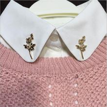 2018 European new retro fashion flowers branches brooch simple small suit collar pin 2024 - buy cheap