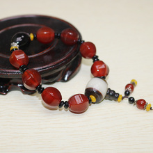 Pulseira artesanal de pedras naturais vermelhas, bracelete com contas de ônix agat e 16mm para mulheres, presente da moda e para presente, frete grátis 2024 - compre barato