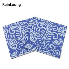 [RainLoong] Printed Blue Floral With Butterfly Paper Napkin Party Tissue Dinner Napkins Supply Party Decoration 33cm*33cm 2024 - buy cheap