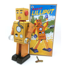 Винтажный Заводной Робот-игрушка для фотосъемки детей и взрослых, жестяной робот, классические игрушки, Рождественский подарок 2024 - купить недорого