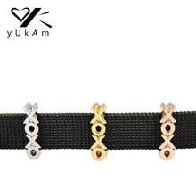 YUKAM Pave Bride XOXO Slide Charms Keeper for Women Leather Wrap Statement Charm Keeper Bracelets DIY Jewelry Accessories Making 2024 - buy cheap
