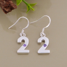 purple zircon number 2 silver plated Earrings for women fashion jewelry Earring /PGXIMGCP JSZRWNUA 2024 - buy cheap