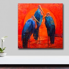 Wxkoil картина маслом в стиле поп-арт, животное, три птицы, Настенный декор, роспись на холсте, картина для гостиной, настенное искусство без рамки 2024 - купить недорого