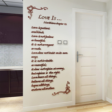 LOVE IS english acrylic photo wall sticker creative personality 3D stickers bedroom bedside background wall surface decoration 2024 - buy cheap