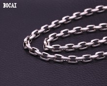 S925 sterling silver jewelry Thai silver fashion 8mm  angle  buckle personality men fashion rough necklace 2024 - buy cheap