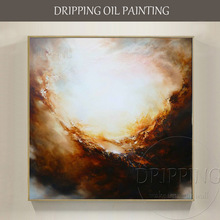 Pintura al óleo abstracta para sala de estar, lienzo de Pintura Al Óleo Abstracta moderna de alta calidad pintado a mano, colores marrones 2024 - compra barato