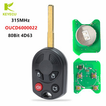 KEYECU 4Button Remote Key Fob 315MHz 80Bit 4D63 for Ford Escape Focus C-Max Transit FCC: OUCD6000022 2024 - buy cheap