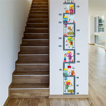 Adesivo de parede para medição de altura do robô, decoração para quarto infantil, gráfico de crescimento, decalque de parede para meninos 2024 - compre barato
