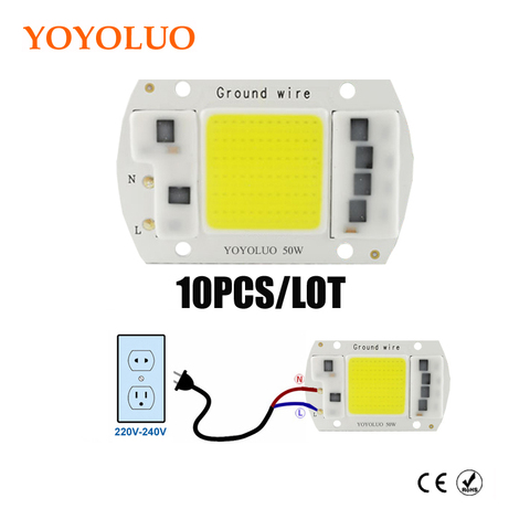 10PCS/LOT LED COB Chip 20W 30W 50W LED Lamp Bulb 220V Input Smart IC For DIY LED Flood Light Cold White Warm White Street Lamp 2022 - buy cheap