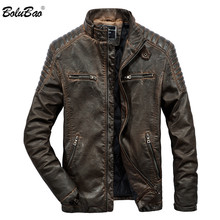 BOLUBAO Brand Men's Retro Winter Jacket Men Stand Collar Casual Coat Windproof Classic Motorcycle  Male Leather Jacket 2024 - buy cheap