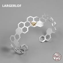 LARGERLOF 925 Sterling Silver Bracelet Female Hollow Adjustable Fine Jewelry Simple Vintage Bracelets For Women SZ37000 2024 - buy cheap