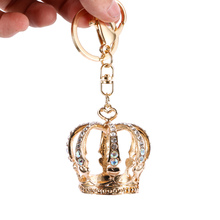 High Quality Fashion Keyring Gifts Crystal Rhinestone Gold Crown Charm Keychain Metal Car Key Chain Interior Accessories 2024 - buy cheap