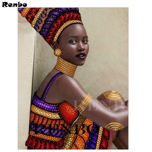 Newest 5D Diy Daimond Painting Cross-stitch"African women"3D Diamond embroidery mazayka Full square picture of Rhinestones art 2024 - buy cheap