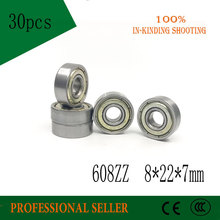 Free shipping 30pcs/Lot 608ZZ 608 ZZ 8x22x7mm Mini Ball Bearing Miniature Bearing 2024 - buy cheap