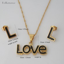 Foromanance-высококачественный позолоченный набор сережек и ожерелий в трех стилях с подвеской QUEEN & LOVE, 18 дюймов 2024 - купить недорого