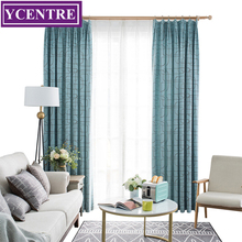 Ycenter-cortinas decorativas para ventana, cortinas geométricas de Jacquard azul, oscurecimiento de habitación Rideau, para dormitorio y sala de estar 2024 - compra barato