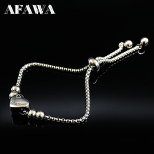 2021 de moda de acero inoxidable de acero pulseras mujeres cuenta de Color plata Pulsera de encanto pulsera de la joyería de acier inoxydable femme B18242 2024 - compra barato