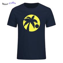 Мужская футболка с короткими рукавами, хлопковая Повседневная футболка с короткими рукавами и принтом пальмы Гавайи, новинка 2019 2024 - купить недорого