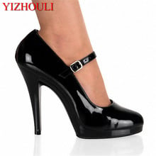 Round head 13cm high heels, shallow mouth stiletto stage show, model pole dance, heel high single shoes 2024 - buy cheap