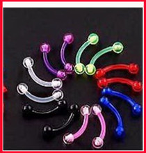 Bola acrílica uv de sobrancelha anel de banana piercing nariz anel labret corpo 2024 - compre barato