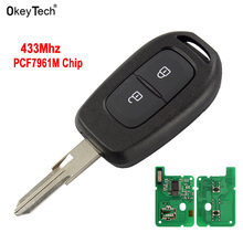 OkeyTech 2 Buttons 433Mhz PCF7961M Chip FSK Remote Key Shell for Renault Sandero Dacia Logan Lodgy Dokker Transponder Key VAC102 2024 - buy cheap
